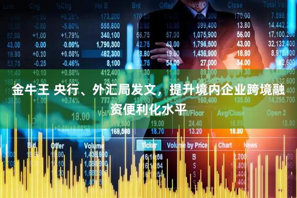 金牛王 央行、外汇局发文,提升境内企业跨境融资便利化水平