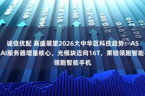 诚信优配 高盛展望2026大中华区科技趋势：ASIC成AI服务器增量核心，光模块迈向16T，果链领跑智能手机
