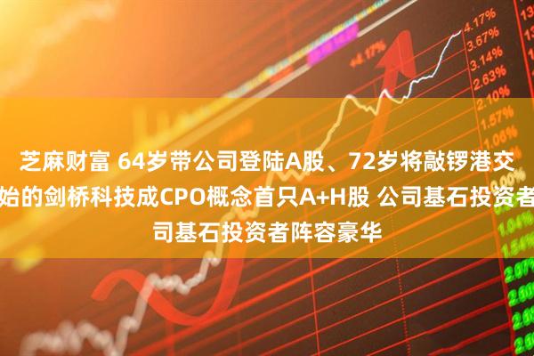 芝麻财富 64岁带公司登陆A股、72岁将敲锣港交所，他创始的剑桥科技成CPO概念首只A+H股 公司基石投资者阵容豪华