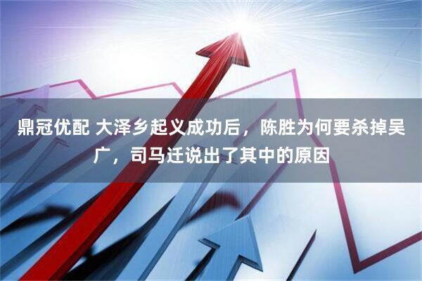 鼎冠优配 大泽乡起义成功后，陈胜为何要杀掉吴广，司马迁说出了其中的原因